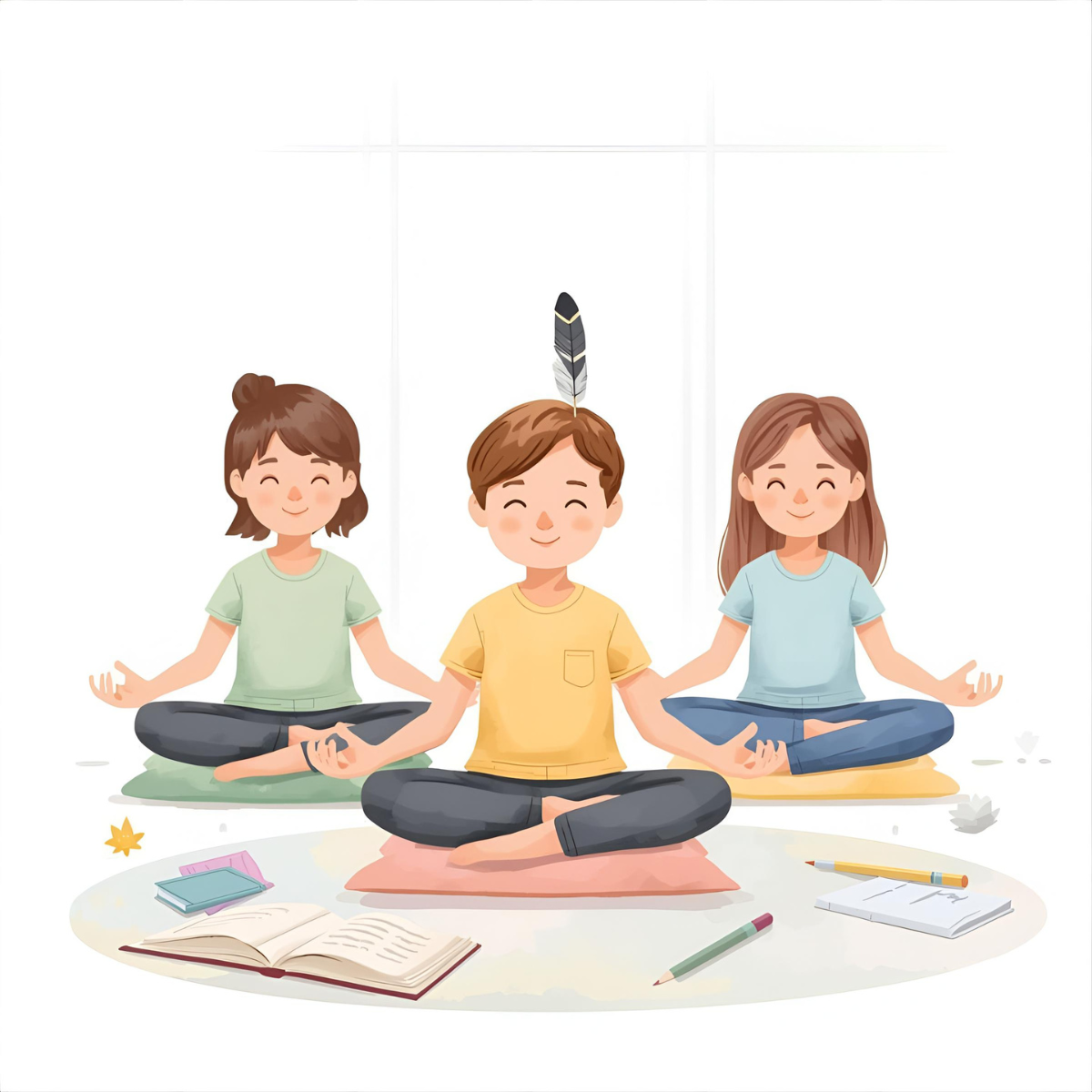 Een meisje houdt een zelfgemaakte talkingstick vast