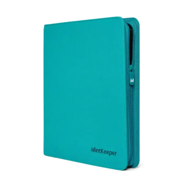 MintKeeper Premium 12-Pocket Zip Card Binder – Aqua