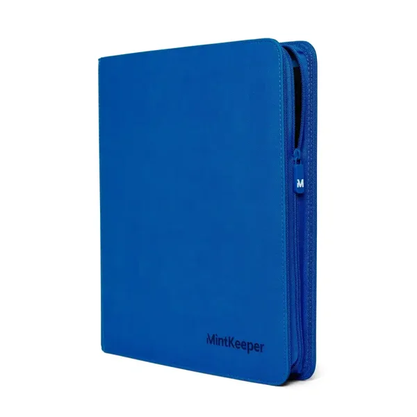 MintKeeper Premium 12-Pocket Zip Card Binder – Blue