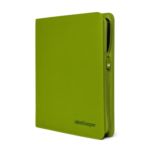 MintKeeper Premium 12-Pocket Zip Card Binder – Lime Green