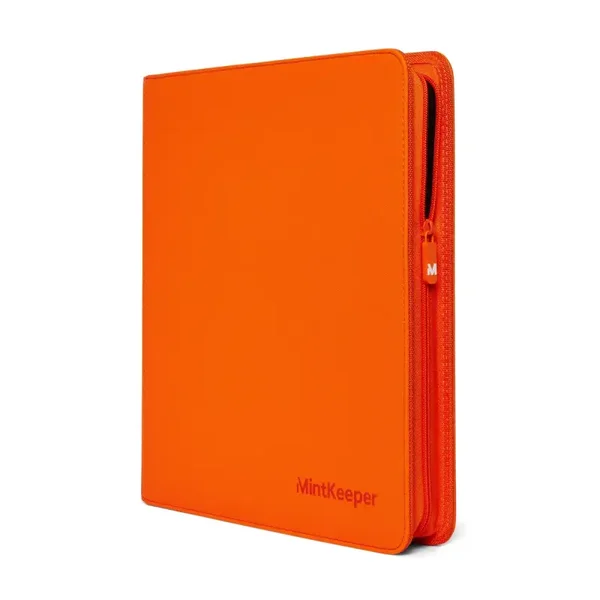 MintKeeper Premium 12-Pocket Zip Card Binder – orange