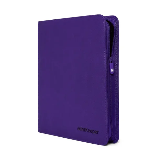 MintKeeper Premium 12-Pocket Zip Card Binder – Purple