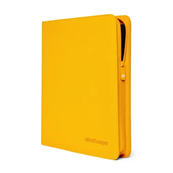 MintKeeper Premium 12-Pocket Zip Card Binder – Yellow