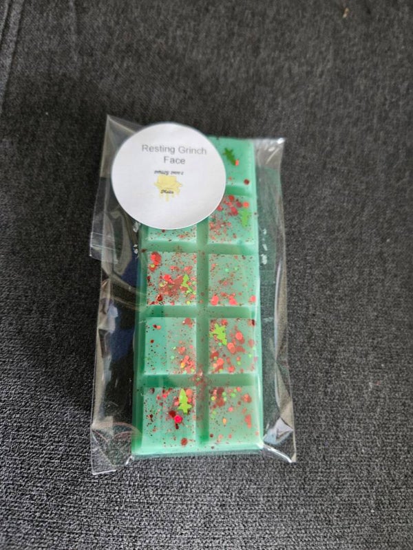 Resting Grinch Face Fragrance Wax Melts.