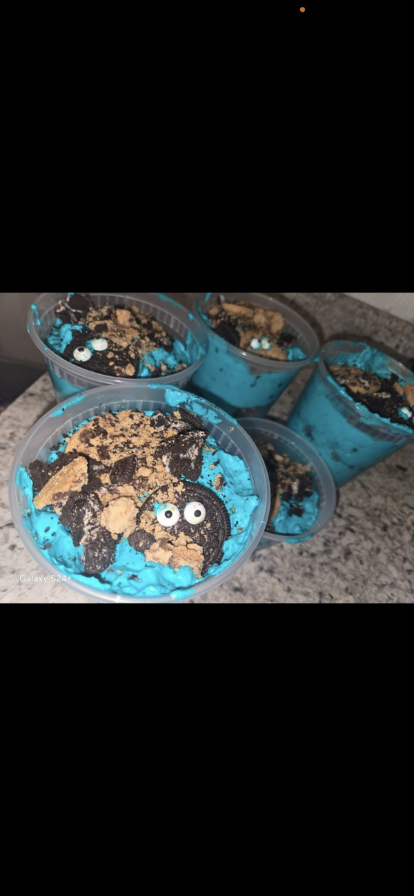 Gourmet Home made Cookie Monster ice cream