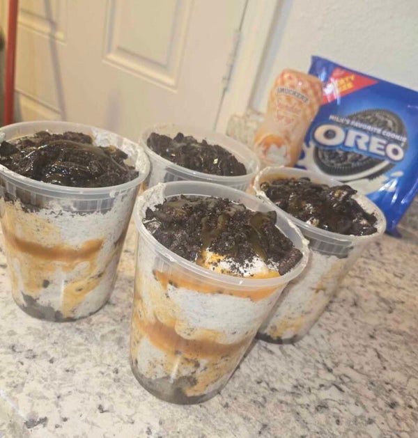 Gourmet homemade cookies and cream love caramel ice cream