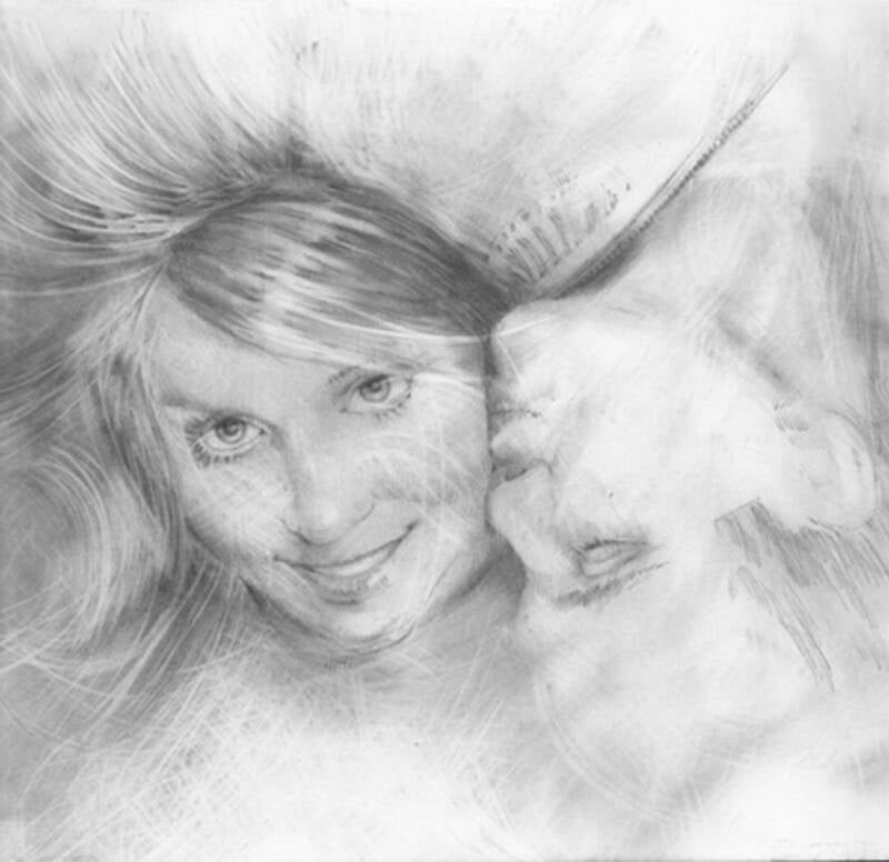 Portrait by jozef Pencil sketch of Vals sister, 12 x 14" pencil on card