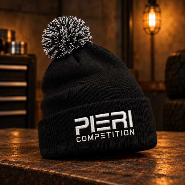 Bonnet avec pompon Noir | PIERI COMPETITION | Broderie 3D