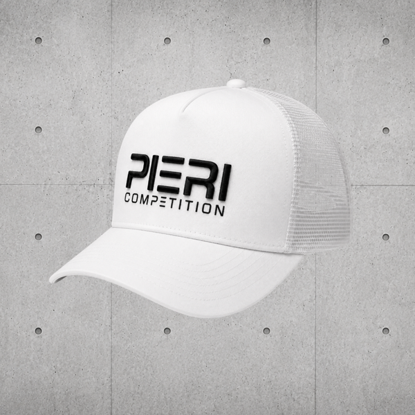 Casquette TRUCKER Blanche | PIERI COMPETITION | Broderie 3D