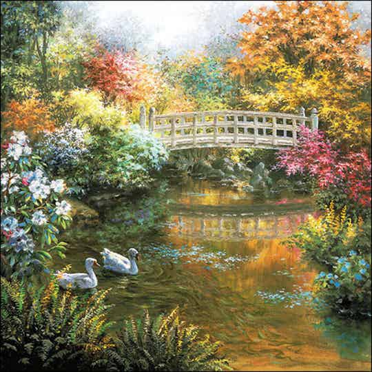 Servetten 33x33 witte zwanen