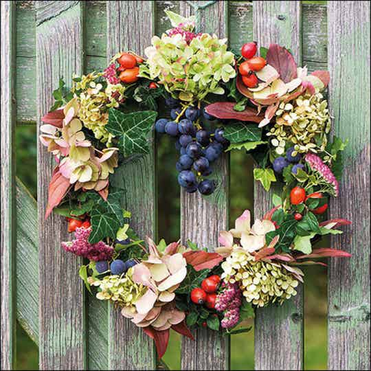 Servetten 33x33 herfstkrans