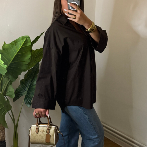 Chemise marron oversize