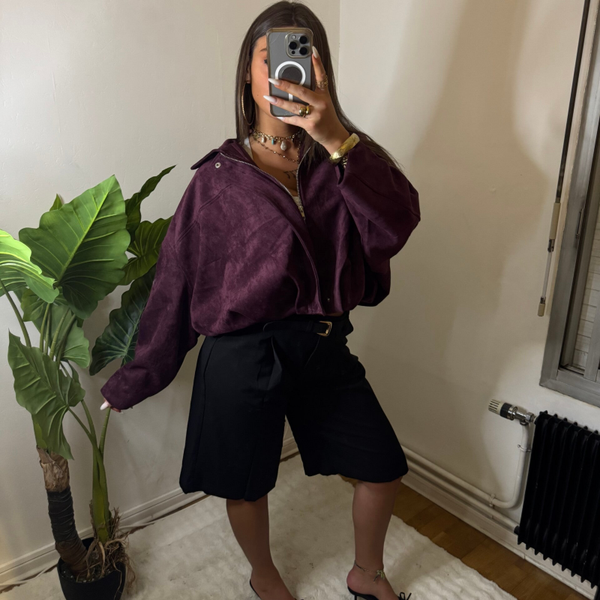 Veste en daim Bordeaux