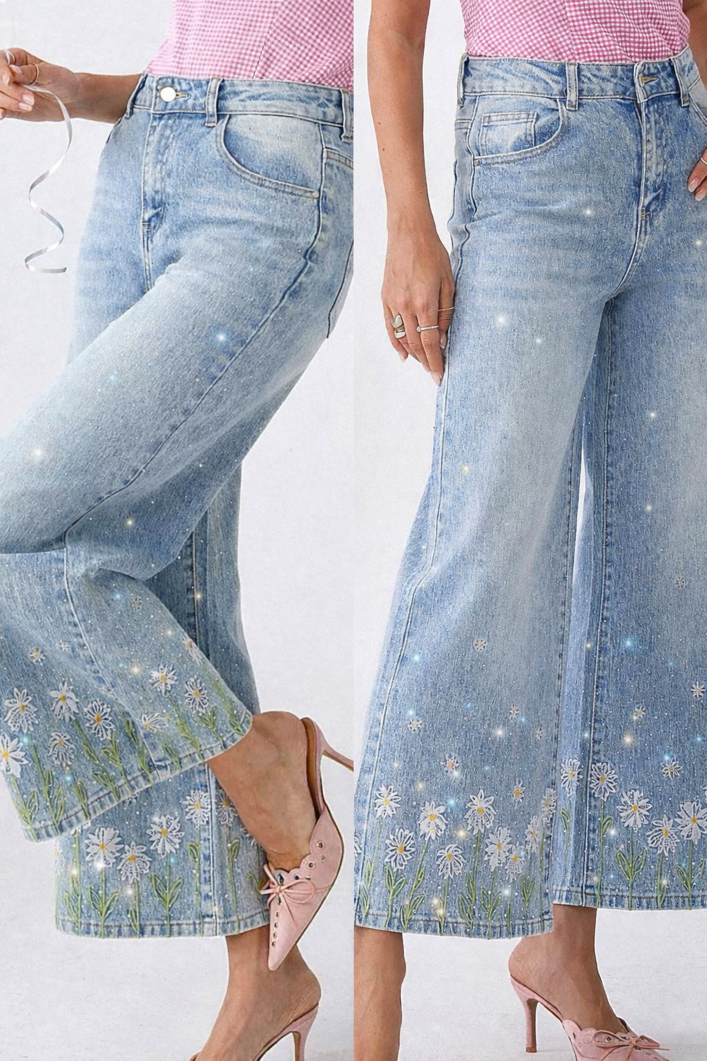 Daisy Embroidered Jeans