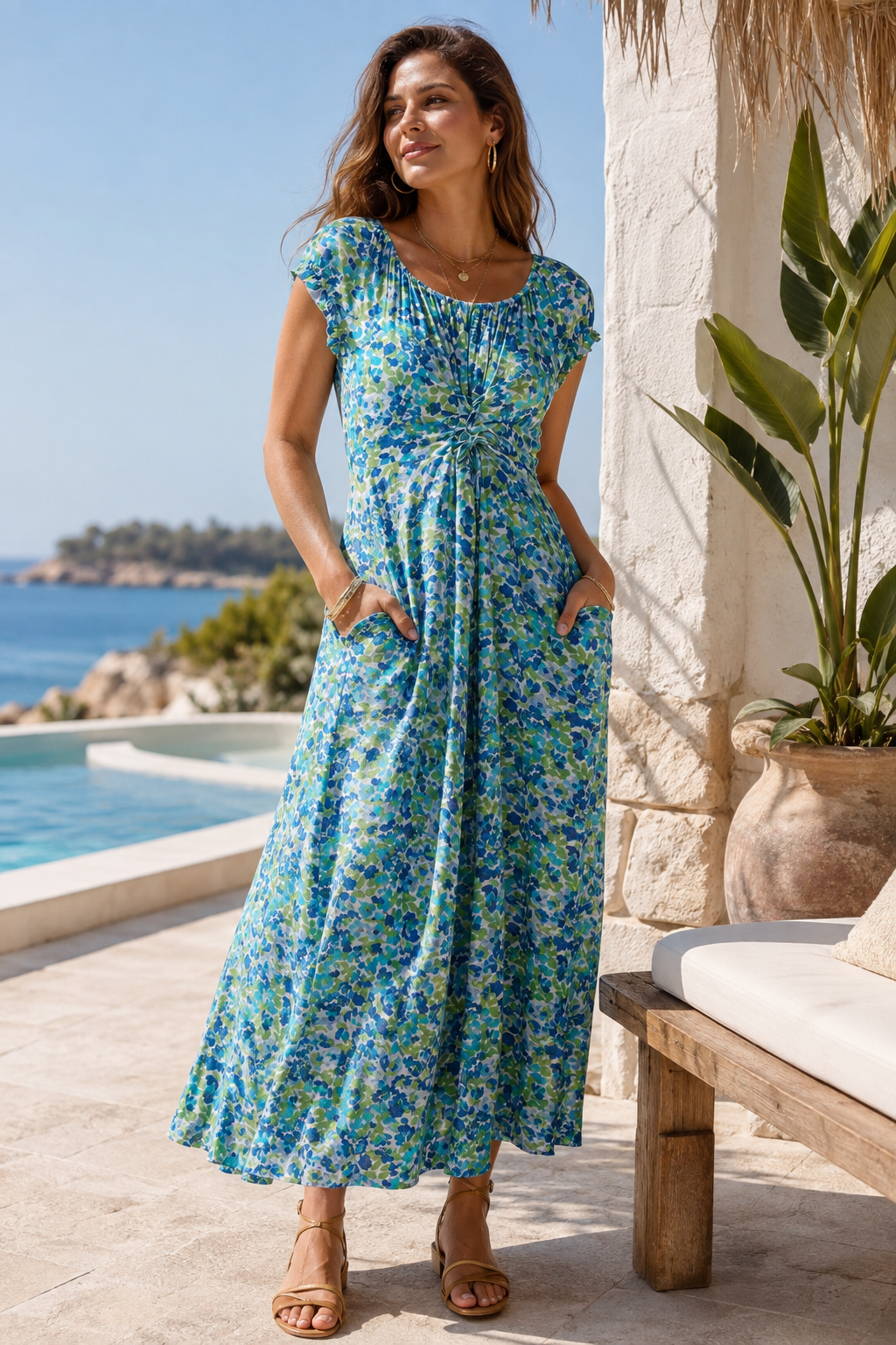 Ditsy Floral Bardot Smock Dress