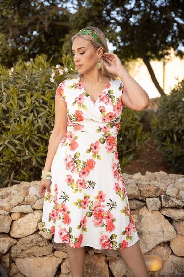 Coral Print Dress