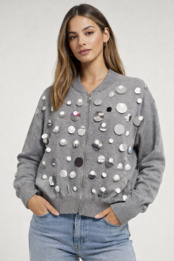 Sequin Zip Up