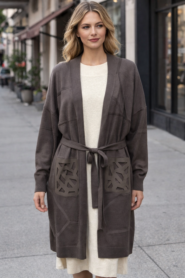 Loose fit belted Cardi