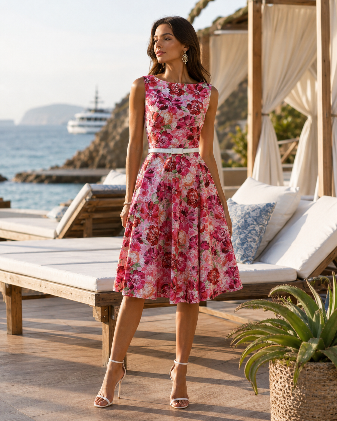 Belted Skater Dress