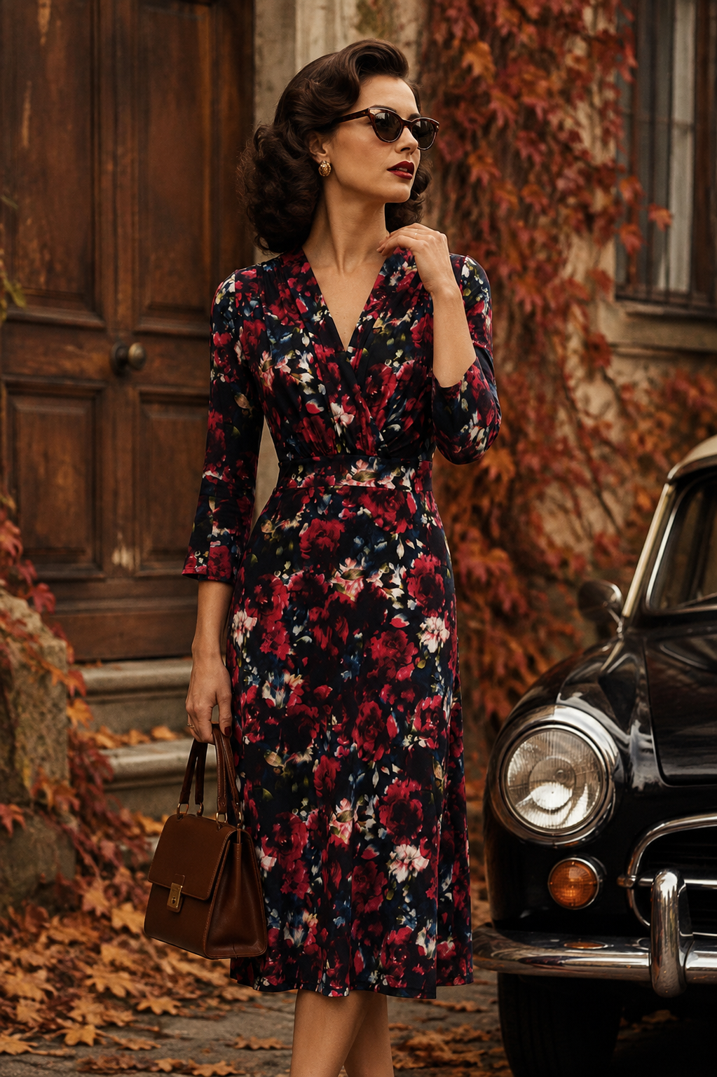 Floral Slinky Wrap Dress