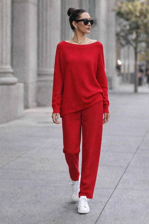 Red Knit Set
