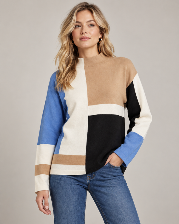 High neck Colourblock Jumper