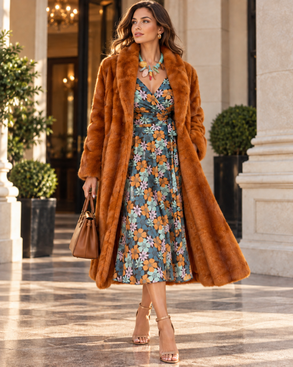 Burnt Orange Fur Coat