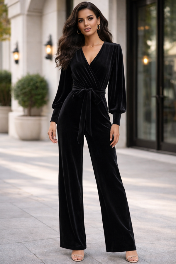 Black Velour Jumpsuit