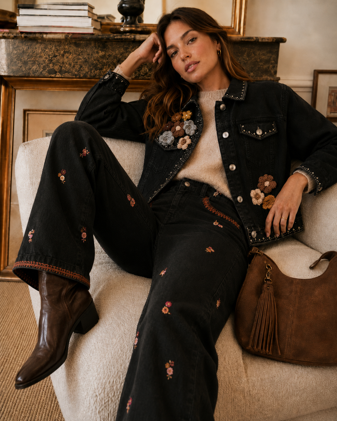 Floral Denim Jacket