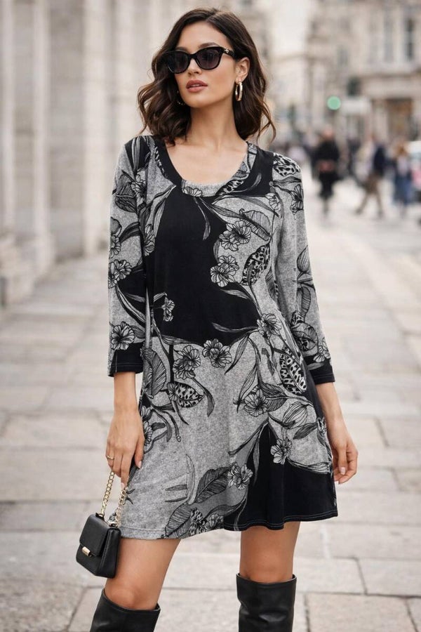 Long sleeve short shift dress