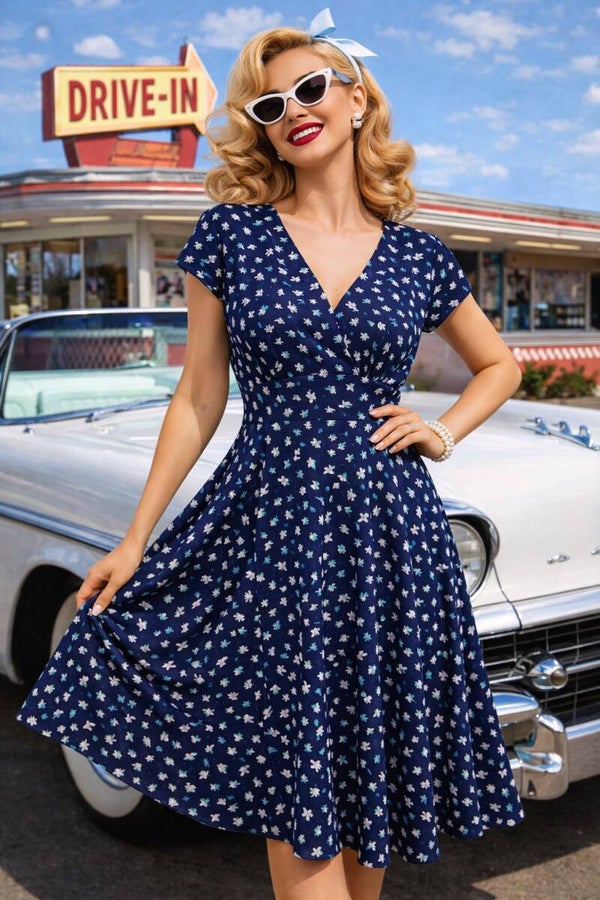 Cap sleeve Fit & Flare Dress