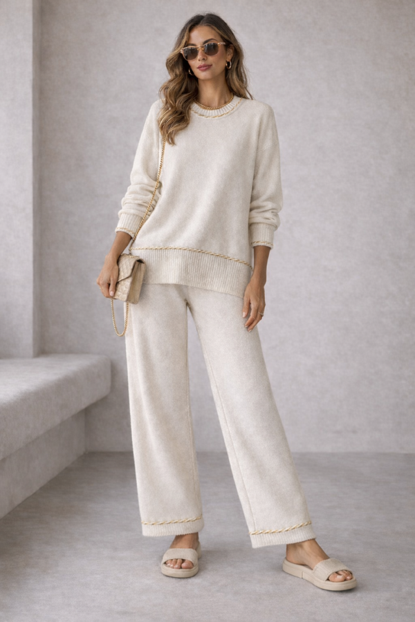 Knit Set With Gold Detail
