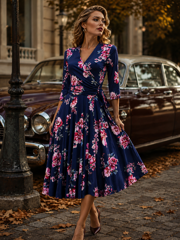Floral Print Slinky Dress