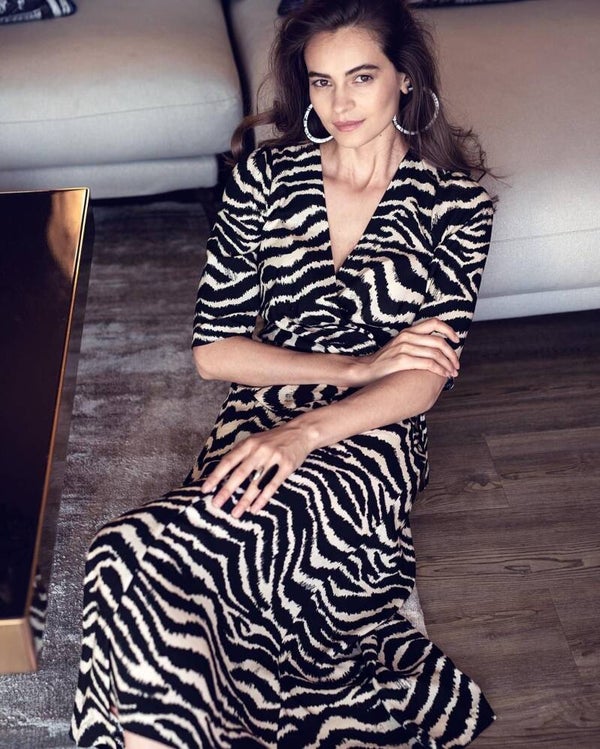 Zebra Wrap Designer Dress