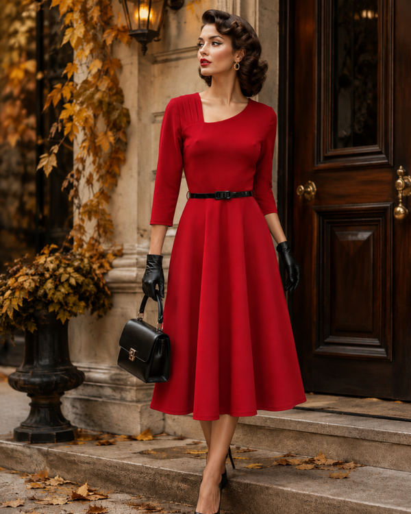 Retro Fit & Flare Midi Dress