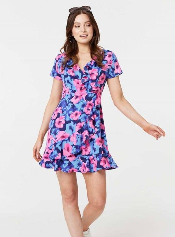 Frill wrap over Dress