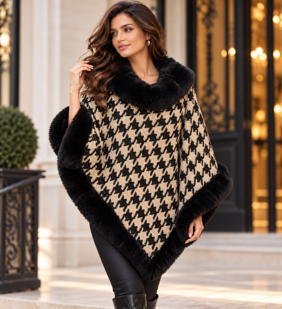 Dogtooth Shimmer Poncho