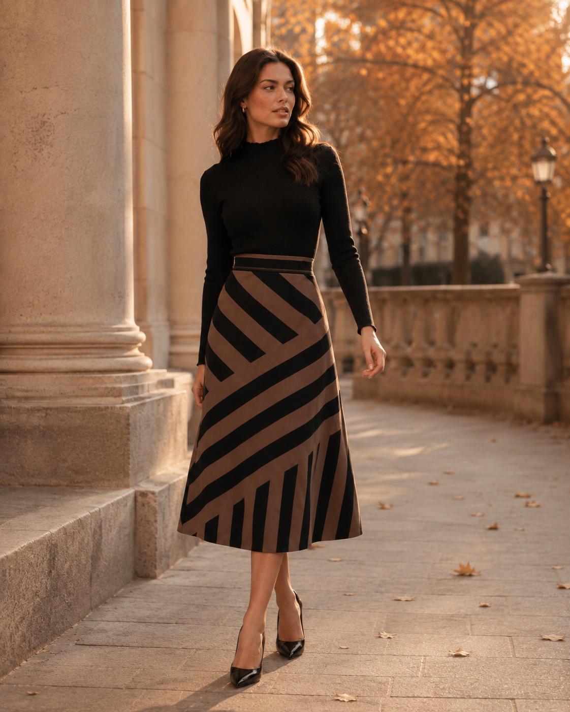 Striped Knit Skater Dress