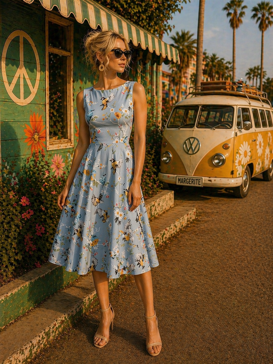 Patterned Skater Dress