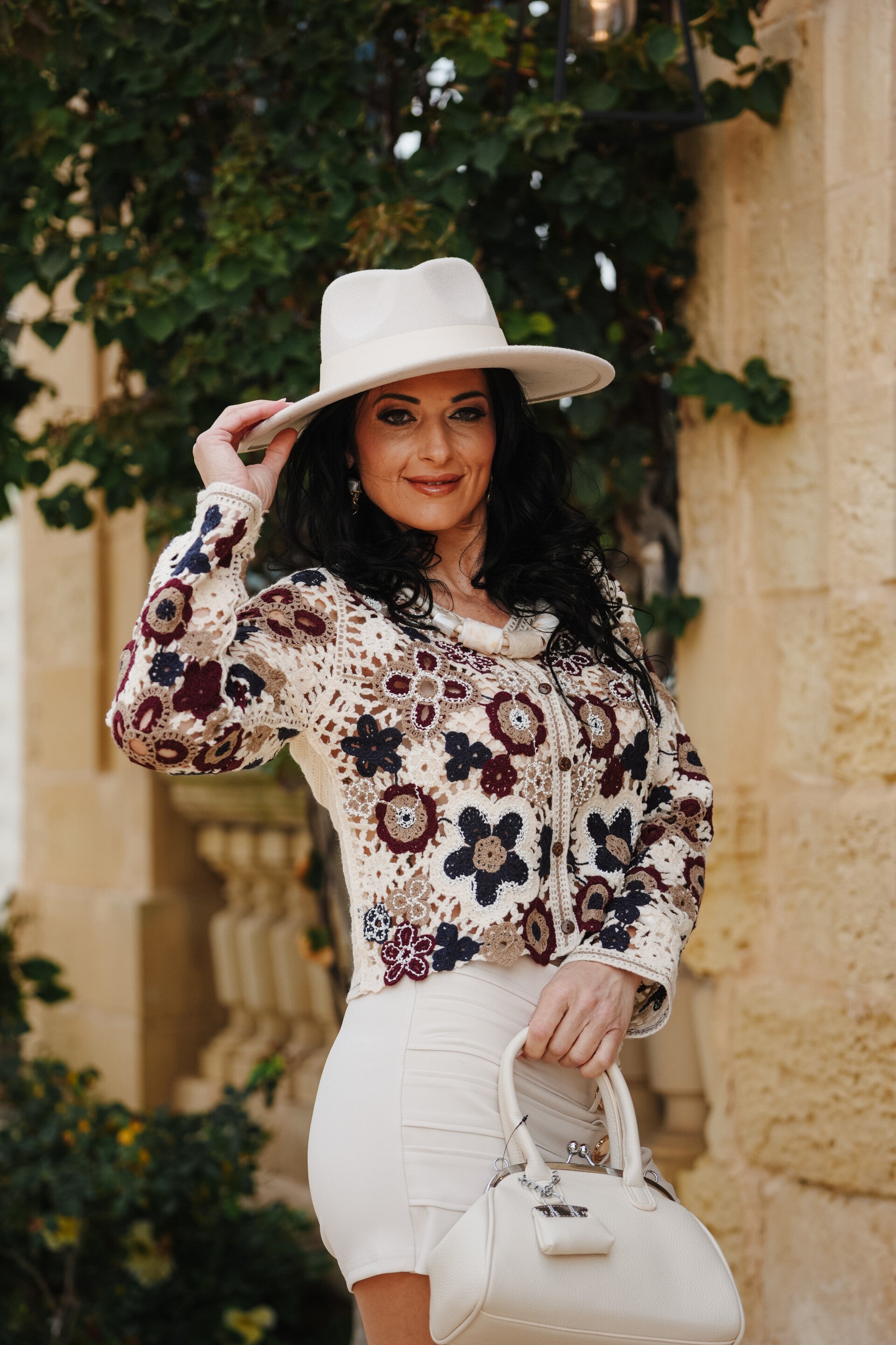 Rustic Pattern Crochet Cardigan