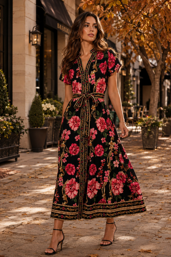 Multi Pink Floral Dress