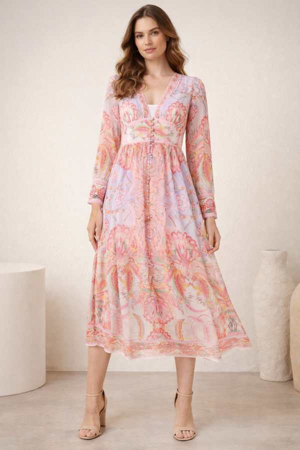 Multipink Midi Dress