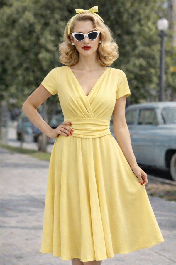 Pastel Yellow Skater Dress