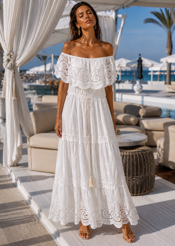 Off Shoulder Frill Dress