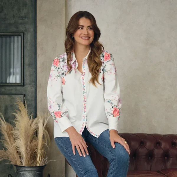 White Floral Shirt