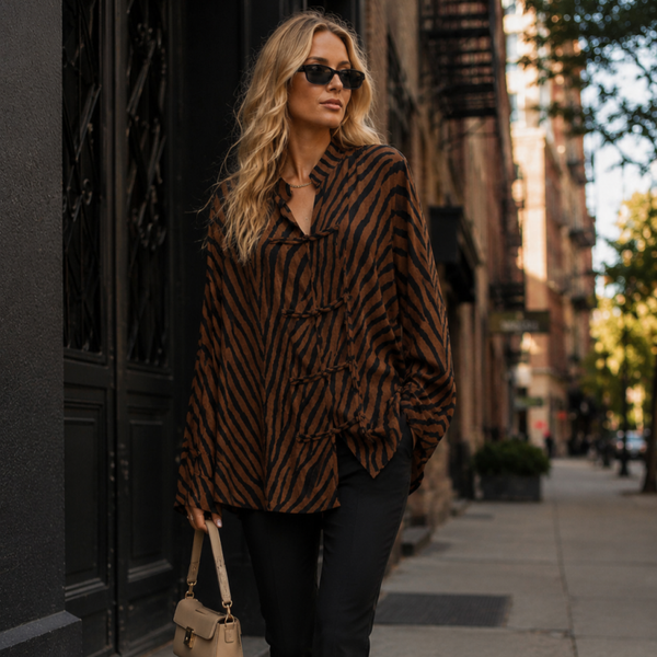 Tiger Print Loose Fit Shirt