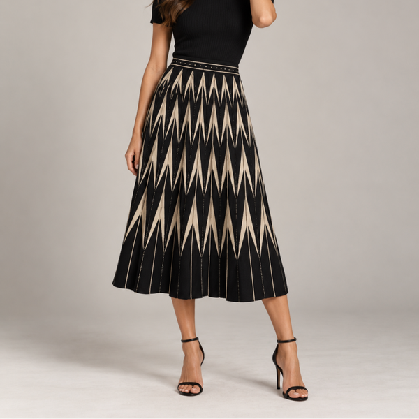 Flared Silhouette Knit Skirt