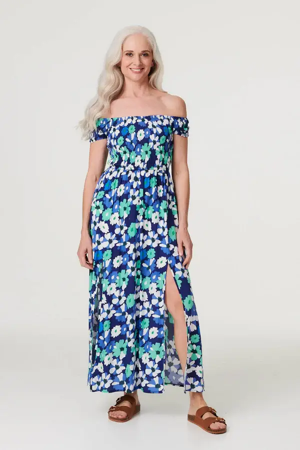 Off shoulder smock dress