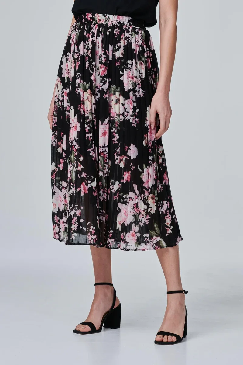Floral pleated skirt