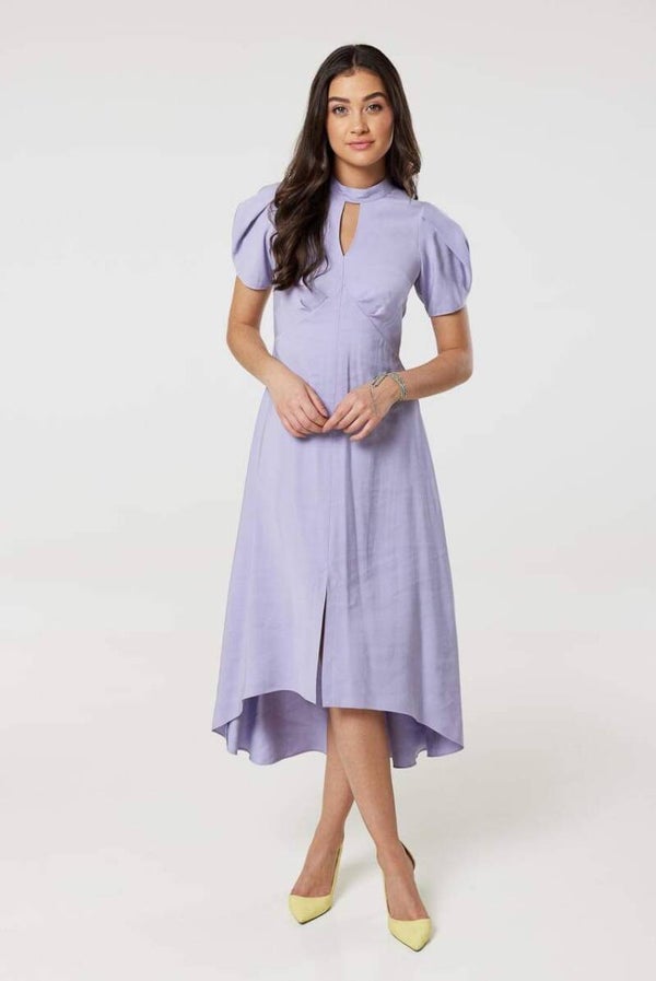 Lilac asym designer dress